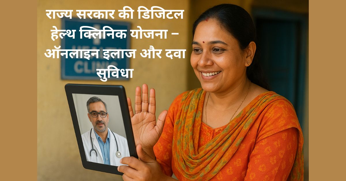 राज्य सरकार की डिजिटल हेल्थ क्लिनिक योजना – ऑनलाइन इलाज और दवा सुविधा
